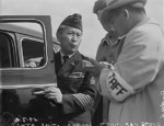 Japanese-American WW1 veteran at the Santa Anita Park Assembly Center, Acadia, California, United States, 5 Apr 1942