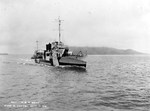 Destroyer USS Ward off Mare Island, California, 19 Sep 1918. Note the World War I style Dazzle paint scheme in the British style.