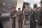 Field Marshal Sir Bernard Montgomery, commander of the 21st Army Group, and Air Vice Marshal Harry Broadhurst welcoming King George VI of the United Kingdom upon the king’s arrival in Holland, 12 Oct 1944.