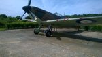 Replica of a Spitfire fighter, Battle of Britain Memorial, Capel-le-Ferne, Kent, England, United Kingdom, Sep 2017