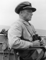 Rear Admiral Alan Kirk aboard USS Ancon, off Scoglitti, Sicily, Italy, Jul 1943