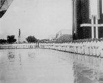 Japanese Navy personnel welcoming the arrival of Crown Prince Hirohito, Kirun, Taiwan, 24 Apr 1923