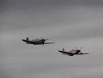 P-40 Kittyhawk and P-51 Mustang fighters in flight, Reading Regional Airport, Pennsylvania, United States, 3 Jun 2018