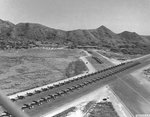 P-47 Thunderbolt aircraft of the 318th Fighter Group lined up for an inspection at Bellows Field, Oahu, US Territory of Hawaii, 15 May 1944. Photo 6 of 8.