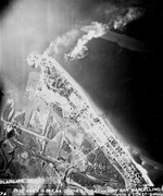 Olongapo jetty in Subic Bay, Philippines, 15 Dec 1944 with the troop ship, Oryoku Maru that was being used to transport 1,620 allied prisoners of war. The ship was attacked and sunk, killing 200 POWs. Photo 1 of 2.