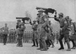 A Chinese military police unit during a review, Chongqing, China, 1938, photo 1 of 4