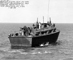 Higgins 78-foot PT Boat photographed 26 Jan 1943 by Higgins Industries in New Orleans, Louisiana before delivery to the US Navy. This boat went on to serve as PT-200 and spent her career as a training boat. Photo 6 of 6