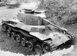 Abandoned Japanese Type 1 medium tank on Iwo Jima, Japan, Mar 1945