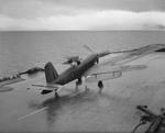 Firebrand IV aircraft aboard HMS Illustrious on the Clyde, Scotland, United Kingdom, 8-9 Feb 1943, photo 3 of 10