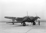 DeHavilland Mosquito F8 in United States service with the National Advisory Committee for Aeronautics (NACA) at the Langley Research Center, Virginia, United States, 4 Jan 1945.