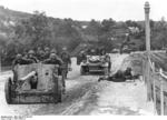 Waffen-SS troops in Yugoslavia, 1941; note 5 cm PaK 38 gun, Kübelwagen vehicle, MG 34 machine gun