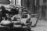 Soldier of Chinese 29th Army showing contempt toward Japanese troops, Beiping, China, Jul 1937