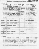 Action Report filed by TBF Avenger pilots LtCdr Howard Avery and Ens Barton Sheela flying from USS Card documenting their attack on German U-402 in the mid-Atlantic, 13 Oct 1943. Page 1 of 3.