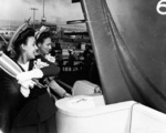 Lena Horne at the launching of SS George Washington Carver, Yard No. 1, Kaiser Richmond Shipyards, Richmond, California, United States, 7 May 1943