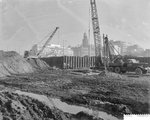 War surplus Diamond T truck on a civilian construction site, Rotterdam, The Netherlands, 21 Feb 1961