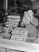 Male worker at the Small Arms Ltd. plant, Mississauga, Ontario, Canada, date unknown