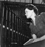 Female worker at the Small Arms Ltd. plant, Mississauga, Ontario, Canada, date unknown