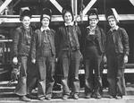 Five welders at CalShip, Los Angeles, California, United States, 1945.