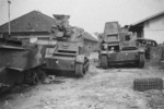 Two Light Tank Mk VI vehicles previously in Japanese service, Bandung, Indonesia, 1946