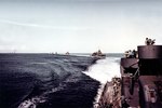 Destroyer USS Nicholas leading five destroyers and four cruisers in the Solomon Islands, 13 May 1943.