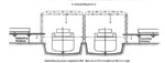 Cross section drawing of the building dry docks of Seebeckwerft shipyard, Bremerhaven, Germany after the 1906-1910 consolidation