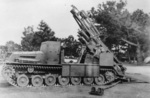 Type 4 Ha-To self-propelled heavy mortar in firing position, 1945