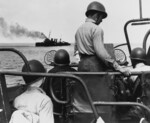 40-millimeter gun of submarine chaser USS PC-799 firing on target ship DD-224, off San Francisco, California, United States, 24 Mary 1946