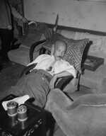 Hideki Tojo semiconscious after a failed suicide attempt, Japan, 11 Sep 1945