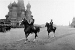 Konstantin Rokossovsky on a horse before Saint Basil