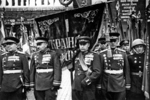 Soviet 1st Ukrainian Front officers at the Red Square victory parade, Moscow, Russia, 24 Jun 1945 