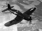 US Marine Corps AU-1 Corsair fighter in flight, 1952, photo 2 of 2