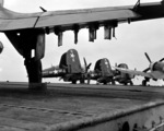 F4U-4 Corsair aircraft of US Marine Corps squadron VMA-332 aboard USS Bairoko, off Korea, 27 Jul 1953