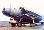 TBD Devastator torpedo bomber on the flight deck of USS Hornet, circa 15 May 1942