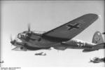 German He 111 bombers of Kampfgeschwader 1 in flight, France, summer 1940, photo 3 of 3