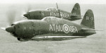 Captured J2M Raiden fighters in RAF markings being tested by Japanese pilots near Seletar Airfield, Singapore, Dec 1945, photo 1 of 2