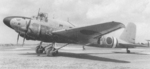 Japanese MC-20-II civilian transport aircraft at rest, China, 1940s