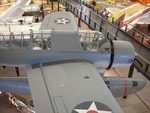 Close-up of canopy of OS2U-3 Kingfisher aircraft on display at the Smithsonian Air and Space Museum Udvar-Hazy Center, Chantilly, Virginia, United States, 26 Apr 2009