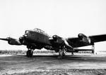 Lancaster B Mk I (Special) bomber of No. 617 Squadron RAF with a Grand Slam bomb running an engine test, RAF Woodhall Spa, Lincolnshire, England, United Kingdom, 1944