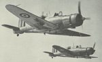 Two Roc aircraft in flight, circa late 1939