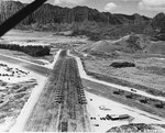 P-47 Thunderbolt aircraft of the 318th Fighter Group lined up for an inspection at Bellows Field, Oahu, US Territory of Hawaii, 15 May 1944. Photo 3 of 8.