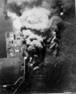 Oita, Japan under aerial attack, Jul 1945