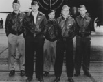 One of the Doolittle Raid B-25 bomber crews aboard USS Hornet shortly before the mission, Apr 1942