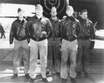 One of the Doolittle Raid B-25 bomber crews aboard USS Hornet shortly before the mission, Apr 1942