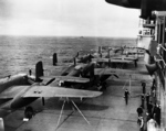 B-25 Mitchell bombers aboard USS Hornet, Apr 1942, photo 3 of 9