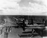 B-25 Mitchell bombers aboard USS Hornet, Apr 1942, photo 6 of 9