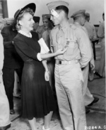 Doolittle Raider Major John Hilger minutes after receiving his Distinguished Flying Cross, the fifth highest US combat decoration at the time, Bolling Field, Washington DC, United States, 27 Jun 1942