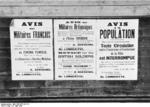 Posted notices in Calais, France just before German occupation, 27 May 1940