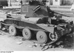 Destroyed British Cruiser Mk III tank in Calais, France, 31 May 1940