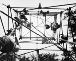 Operation Jedburgh trainees on high bars, Milton Hall, Cambridgeshire, England, United Kingdom, circa 1944