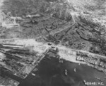 Aerial photo of Nagasaki, Japan after atomic bombing, mid-Aug 1945